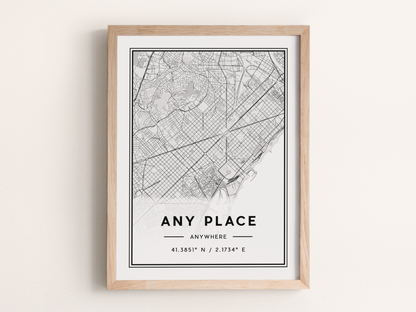 Custom Map Art Print, Personalized Map Wall Art Gift