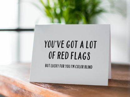 Red Flags Anniversary Card