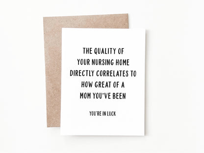 Funny Mother's Day Card, Mother's Day Gift for Mom