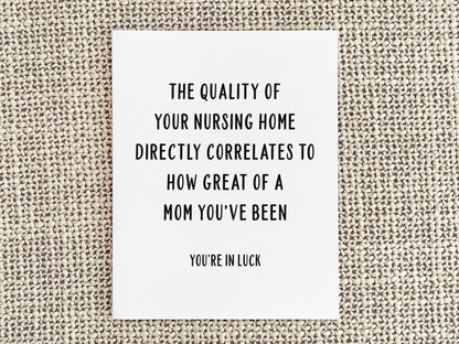 Funny Mother's Day Card, Mother's Day Gift for Mom