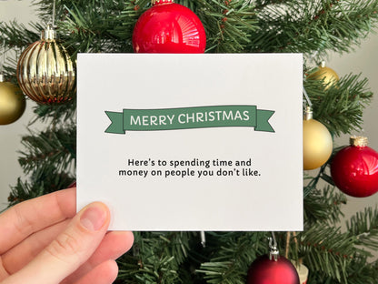 Spending Time and Money Christmas Card