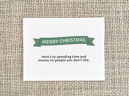 Spending Time and Money Christmas Card