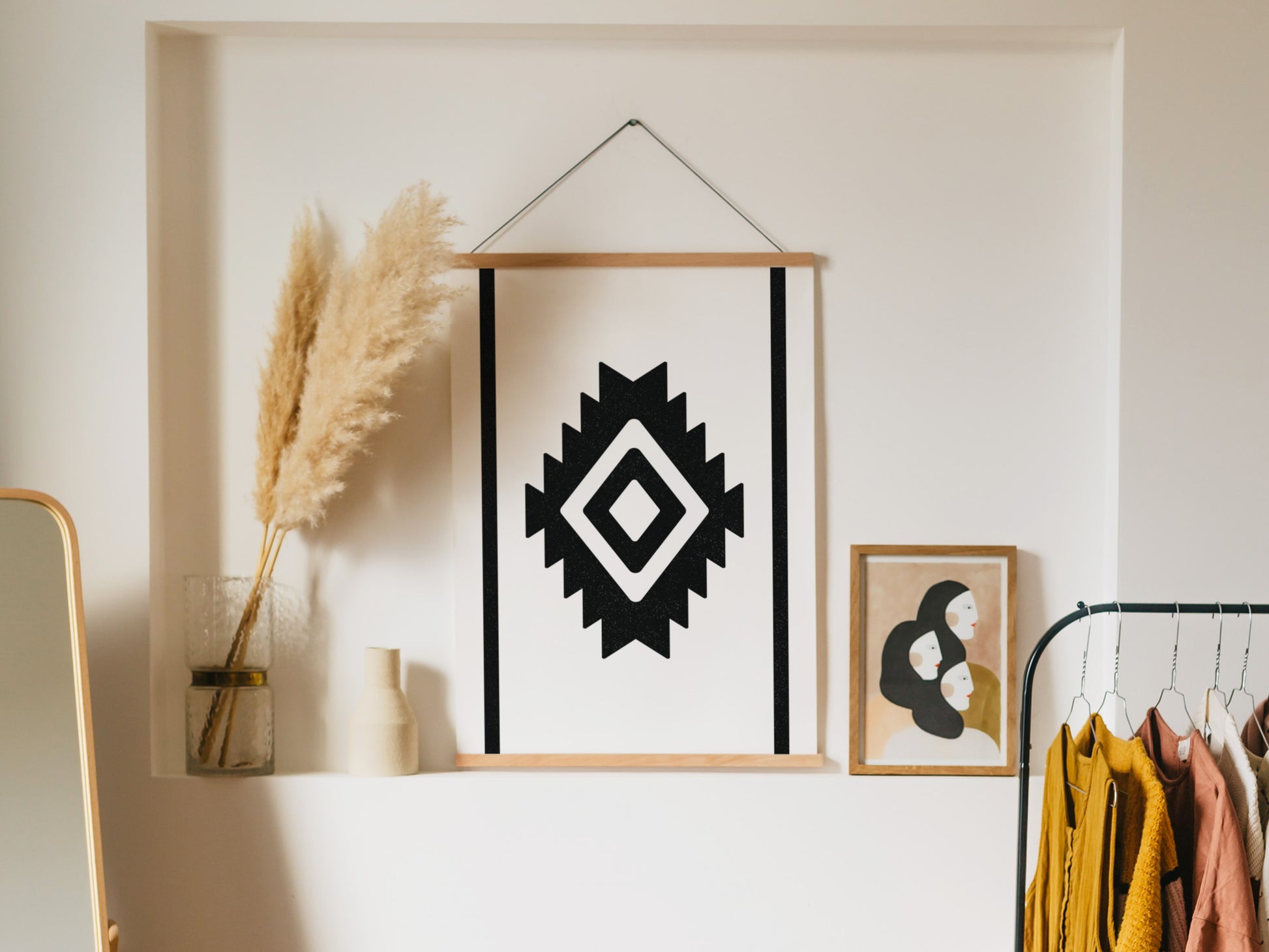 Modern Aztec Wall Art, Home Decor Art Print