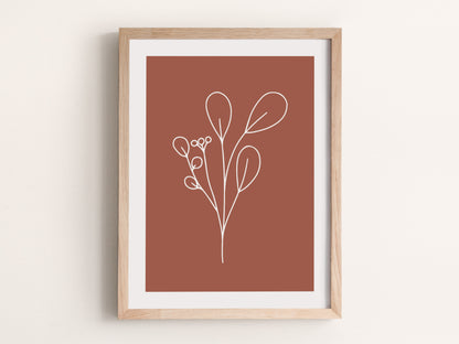 Modern Botanical Wall Art, Home Decor Art Print